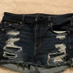 American eagle dark blue denim shorts size 6